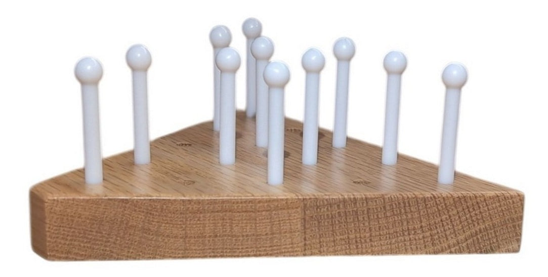 Family wooden peg game – solid oak classic Tricky Triangle board
