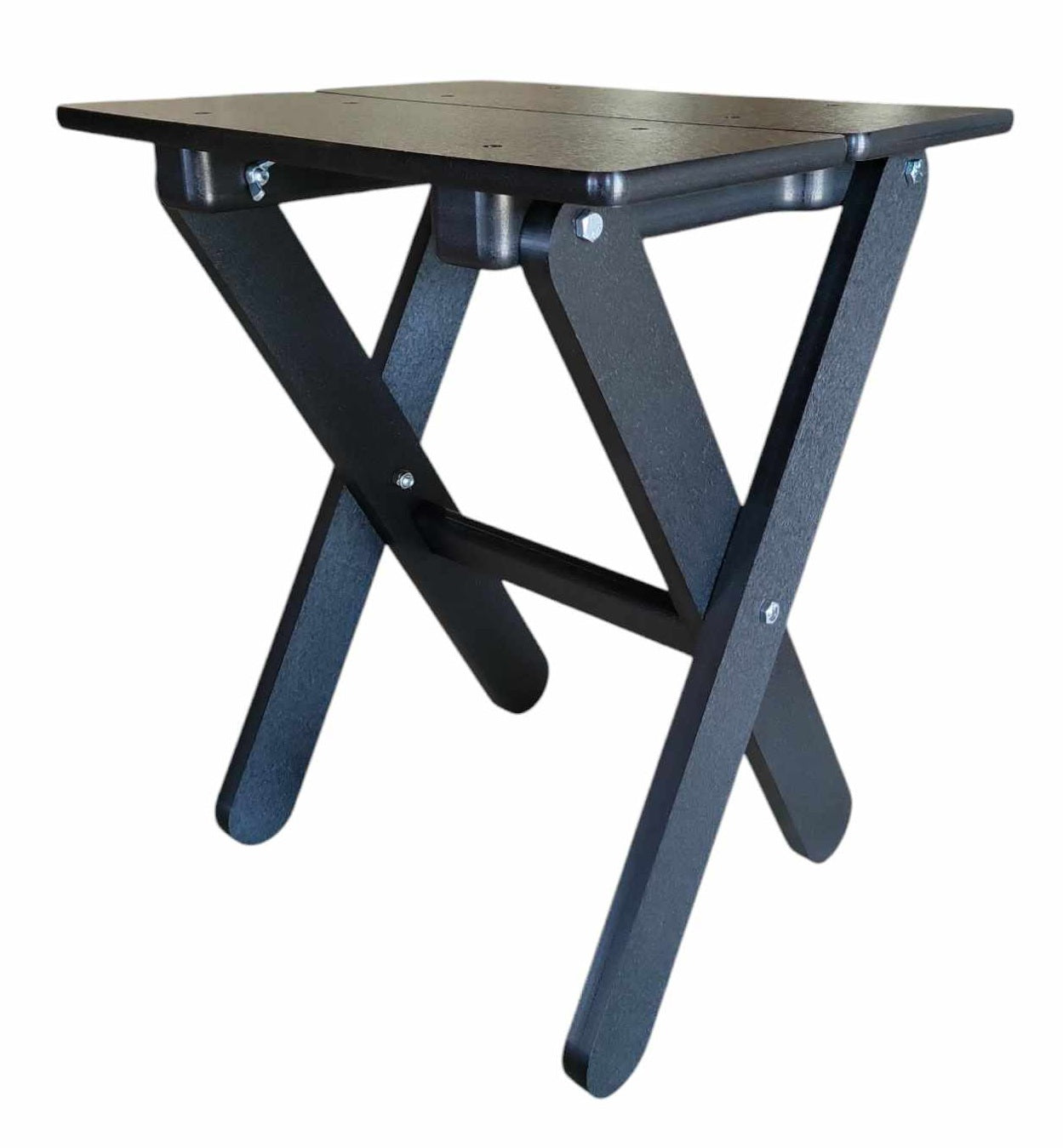 Adirondack Outdoor Side Table, HDPE Small End Table for Patio, Deck, Pool, Weather Resistant, Black - Cauff.com LLC