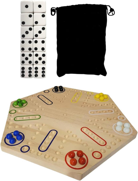 Cauff Wooden Wahoo Board Game – 16 inch hand-painted 2-sided fast track board