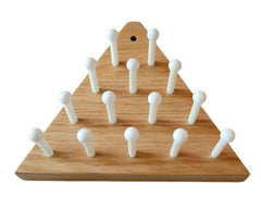 Wooden Peg Game Tricky Triangle Solid Oak - Cauff.com LLC