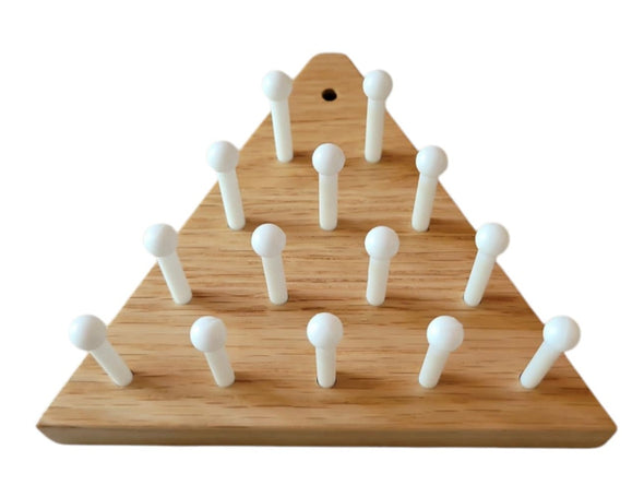 Wooden Peg Game Tricky Triangle Solid Oak - Cauff.com LLC