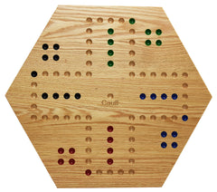 Marble Board Game Hand Painted Solid Oak 20 inch Double Sided - Cauff.com LLC