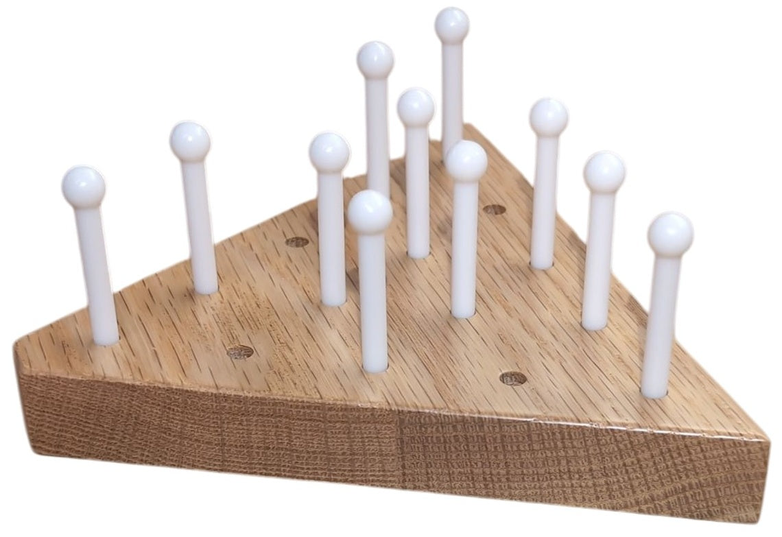Wooden Peg Game Tricky Triangle Solid Oak - Cauff.com LLC