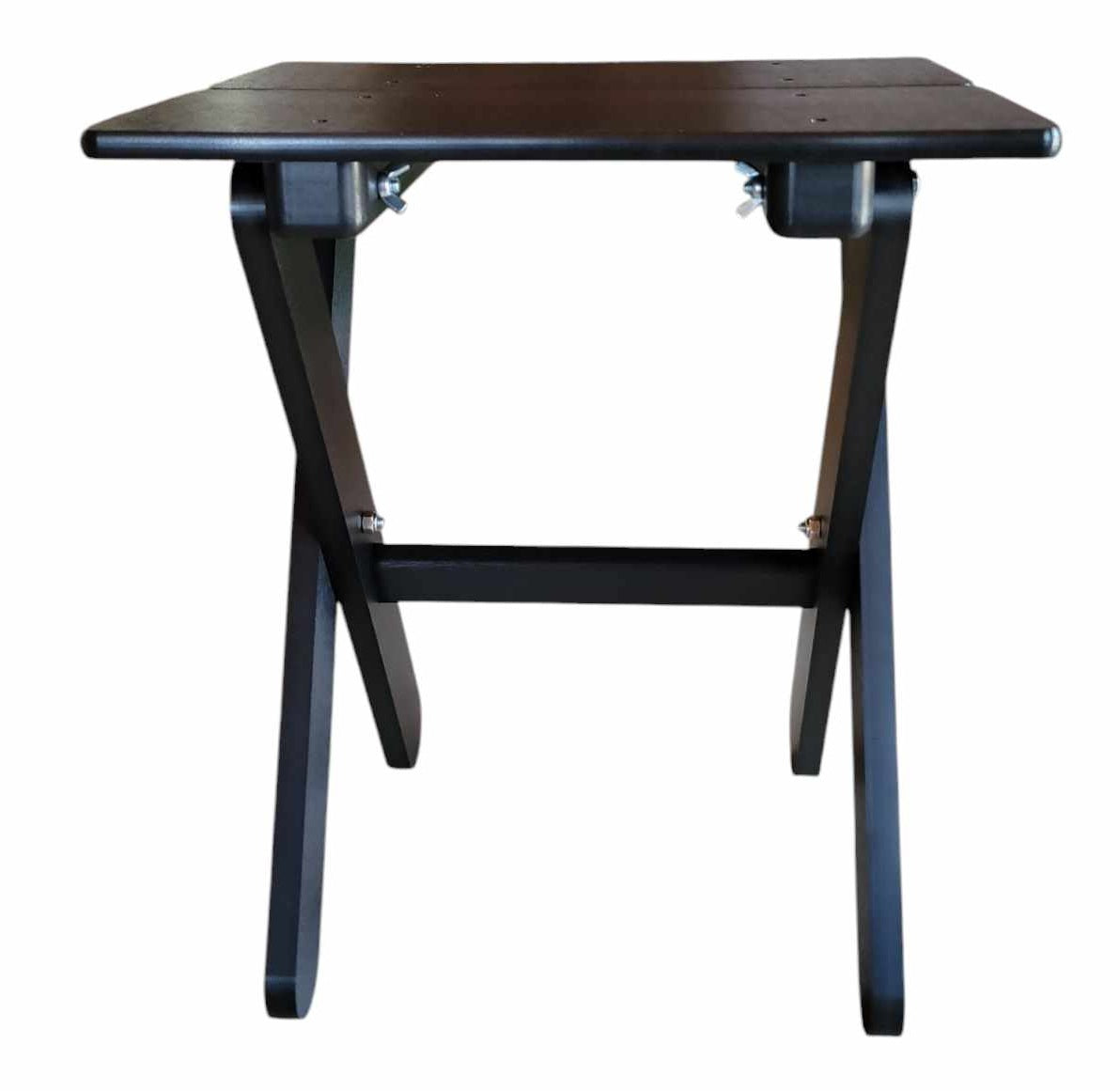 Adirondack Outdoor Side Table, HDPE Small End Table for Patio, Deck, Pool, Weather Resistant, Black - Cauff.com LLC