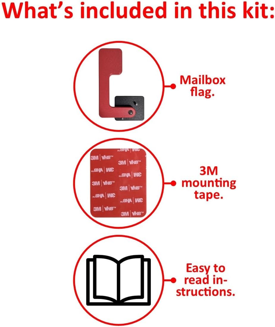Heavy-Duty Poly Mailbox Flag Replacement Kit – Stainless Steel Mounting Bolts & Screws Included | Cauff
