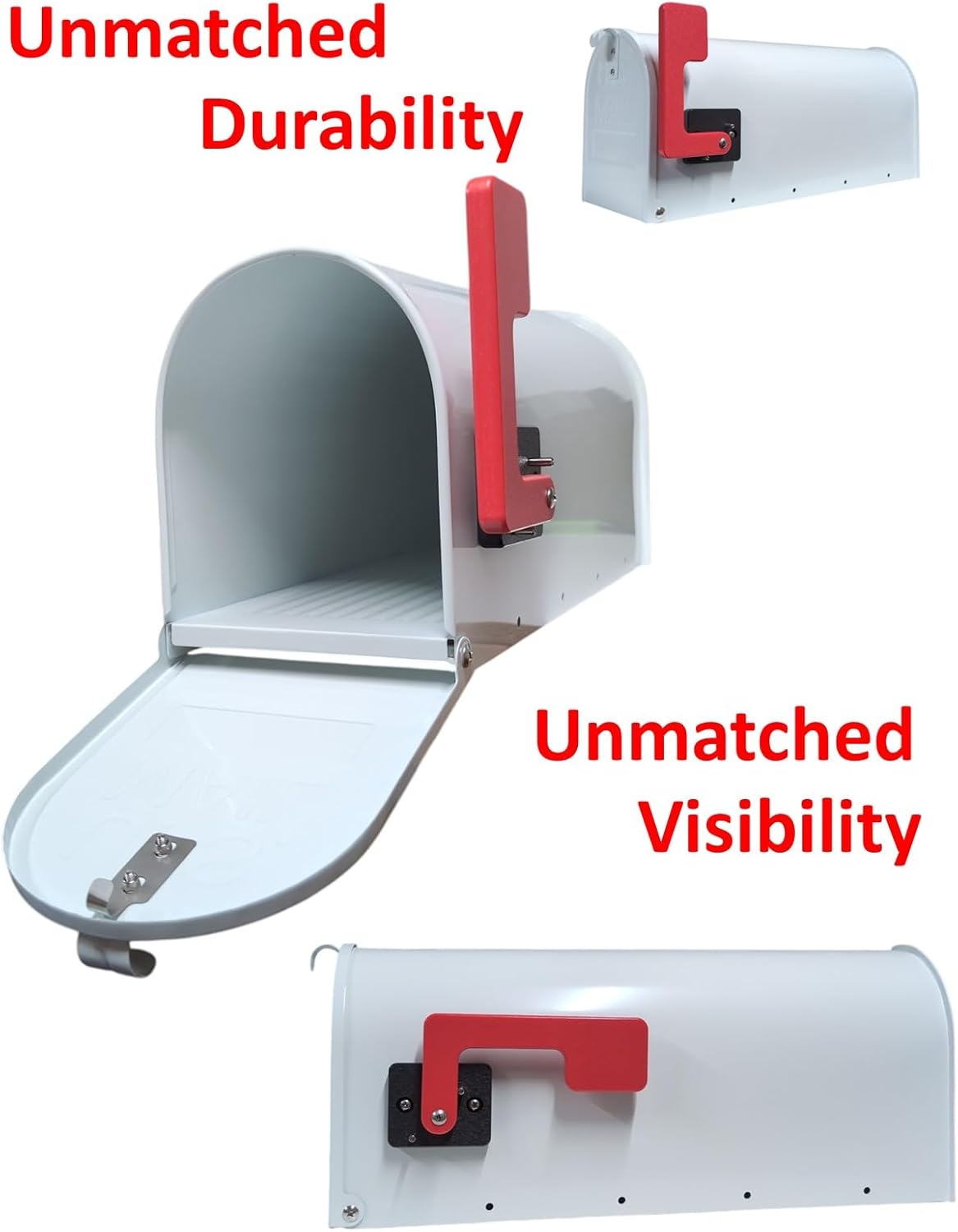 Heavy-Duty Poly Mailbox Flag Replacement Kit – Stainless Steel Mounting Bolts & Screws Included | Cauff