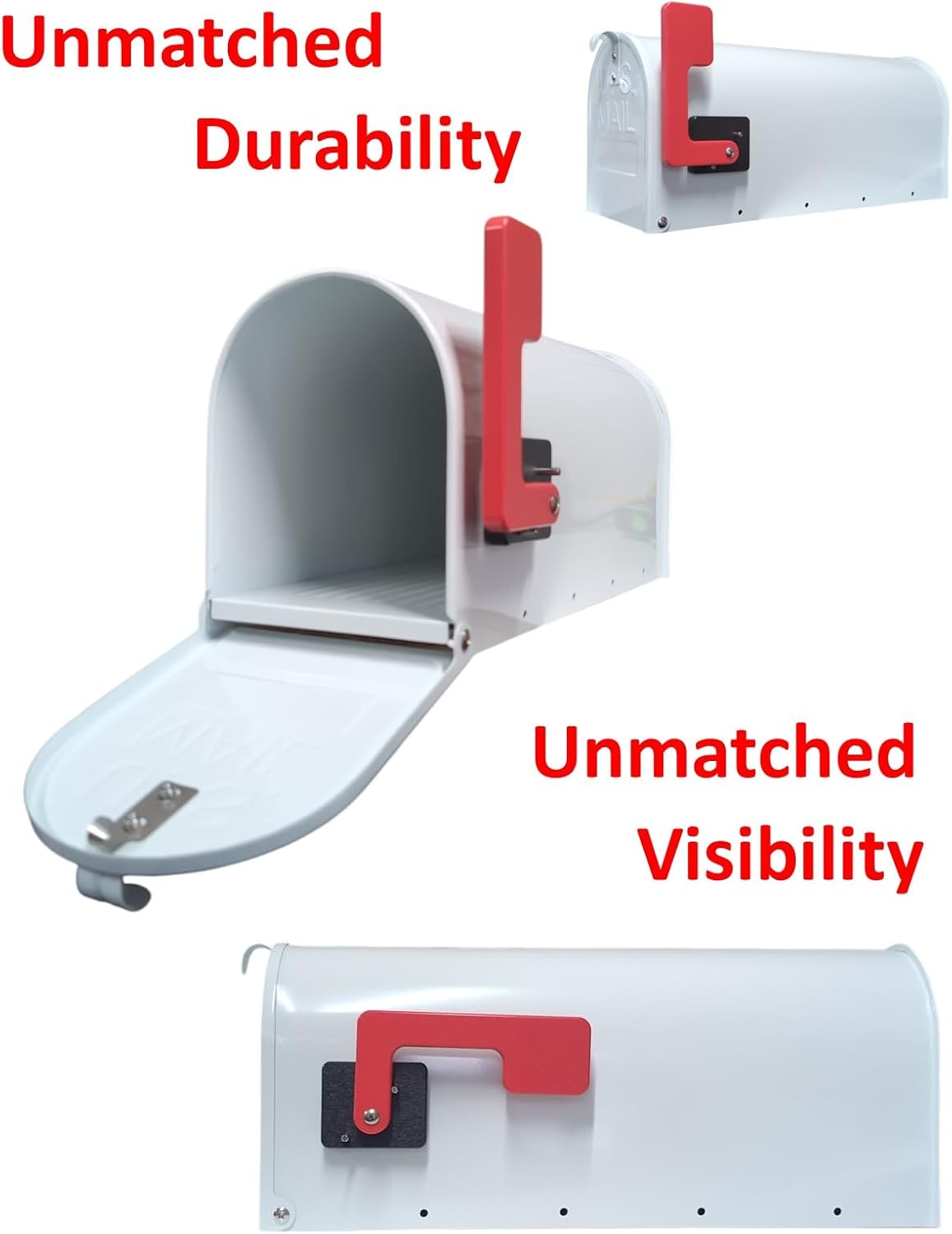 Heavy-Duty Poly Mailbox Flag Replacement Kit – Stainless Steel Mounting Bolts & Screws Included | Cauff