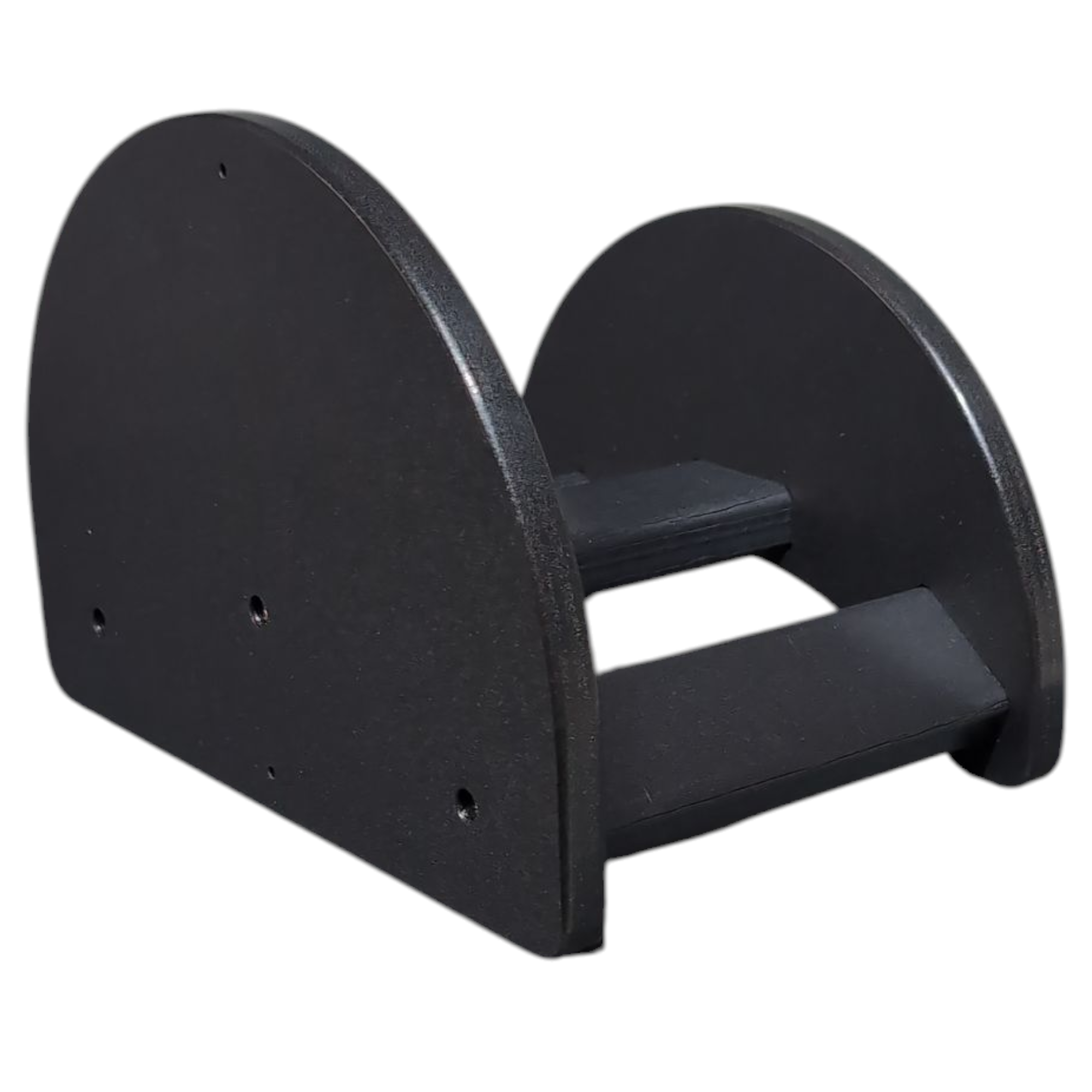 Heavy-duty poly outdoor wall-mount garden hose holder by Cauff, holds up to 150 ft