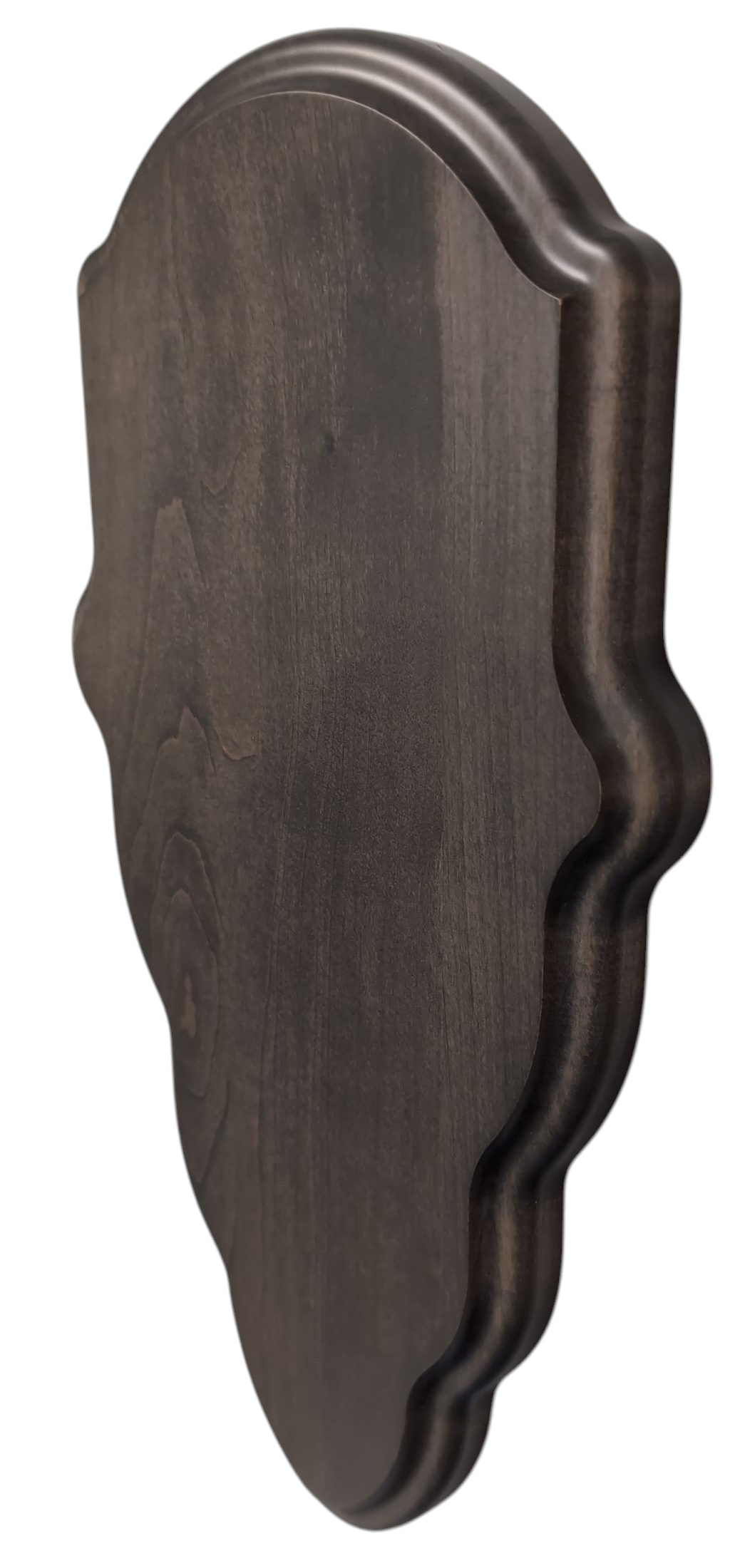 Gray wood deer skull mount face plate with mounting hardware by Cauff for European-style whitetail skulls