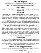 Printed game instructions included with Cauff marble board