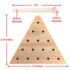 Wooden Peg Game Tricky Triangle Solid Oak - Cauff.com LLC