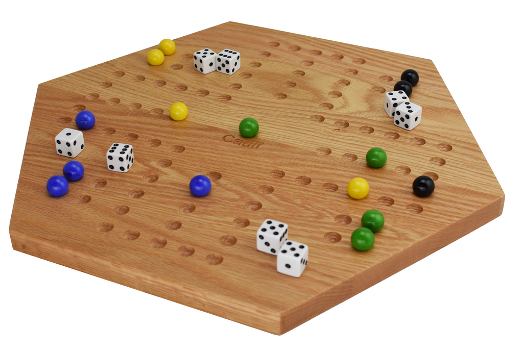 Marble Board Game Wooden 16 inch Solid Oak Double Sided - Cauff.com LLC