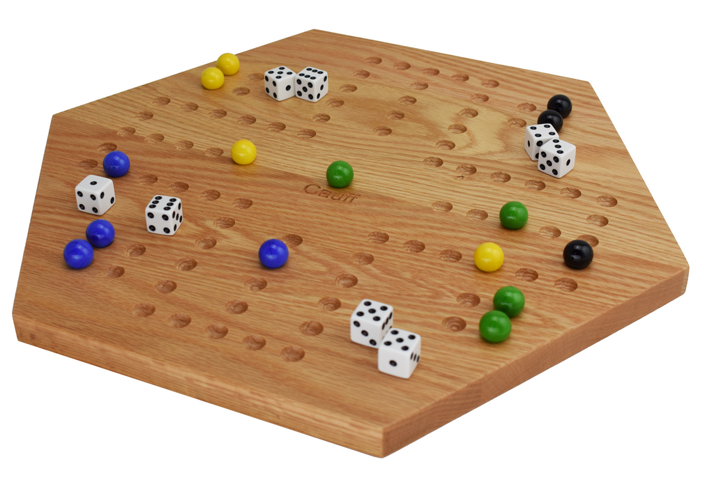 Wooden board game with marbles deals