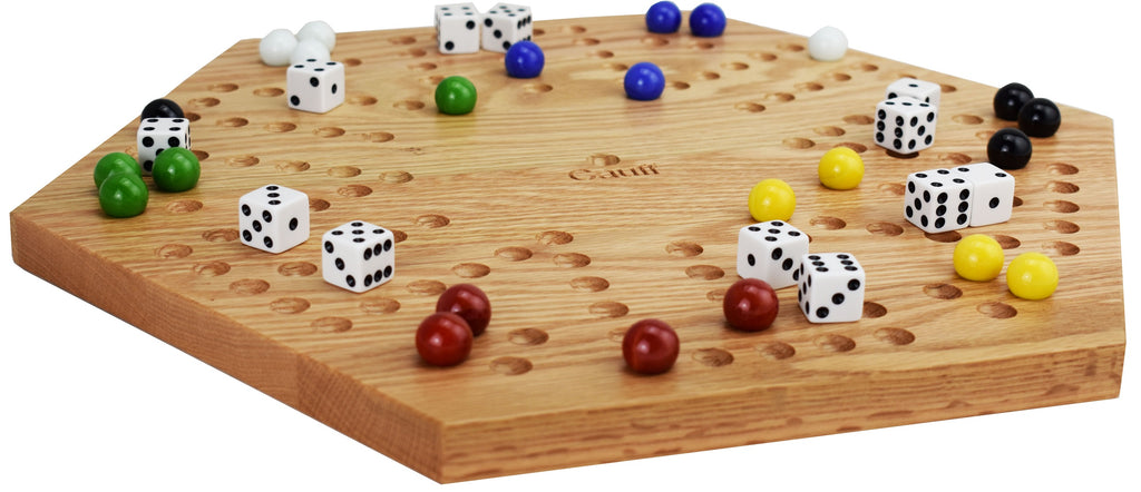 Marble Board Game Wooden 16 inch Solid Oak Double Sided - Cauff.com LLC