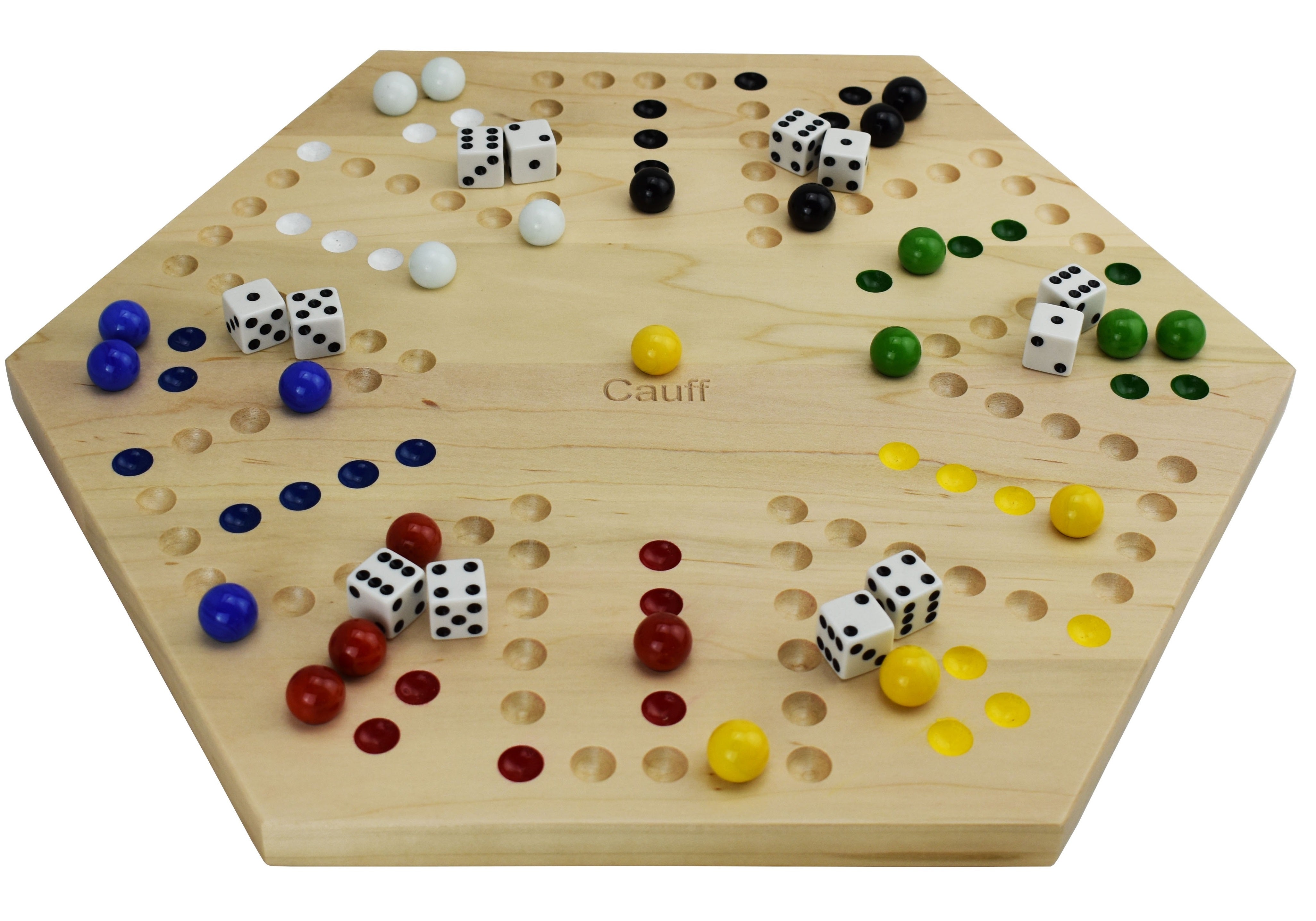 Marble tracks and layout on handcrafted maple board game 20 inch
