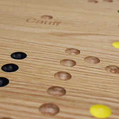 Marble Board Game Hand Painted Solid Oak 16 inch Double Sided - Cauff.com LLC