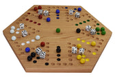 Marble Board Game Hand Painted Solid Oak 16 inch Double Sided - Cauff.com LLC