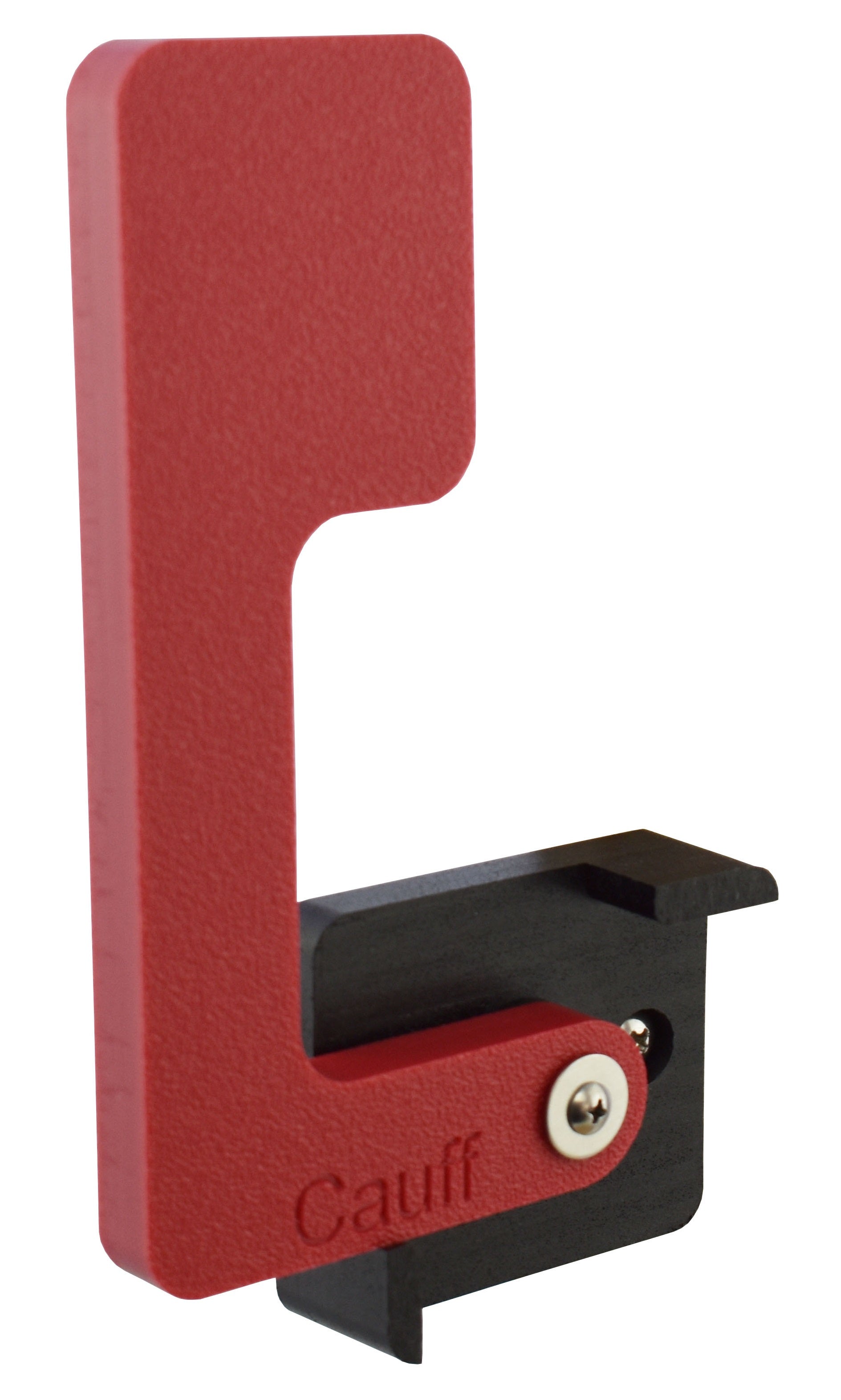 Close-up view of poly mailbox flag and stainless bolts for replacement kit